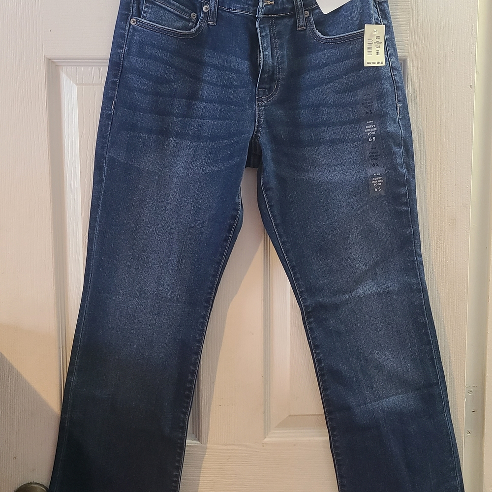 Aeropostale Womens Curvy Mid Rise Boot Stretch Jeans- NEW WITH TAGS